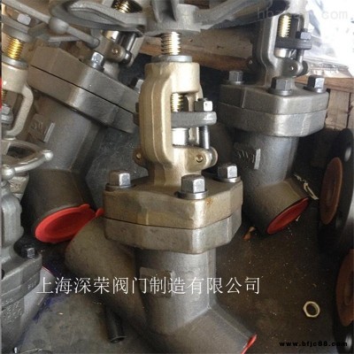 上海深榮 J45Y鍛鋼Y型截止閥 德標(biāo)波紋管截止閥 可非標(biāo)定制各種材質(zhì)