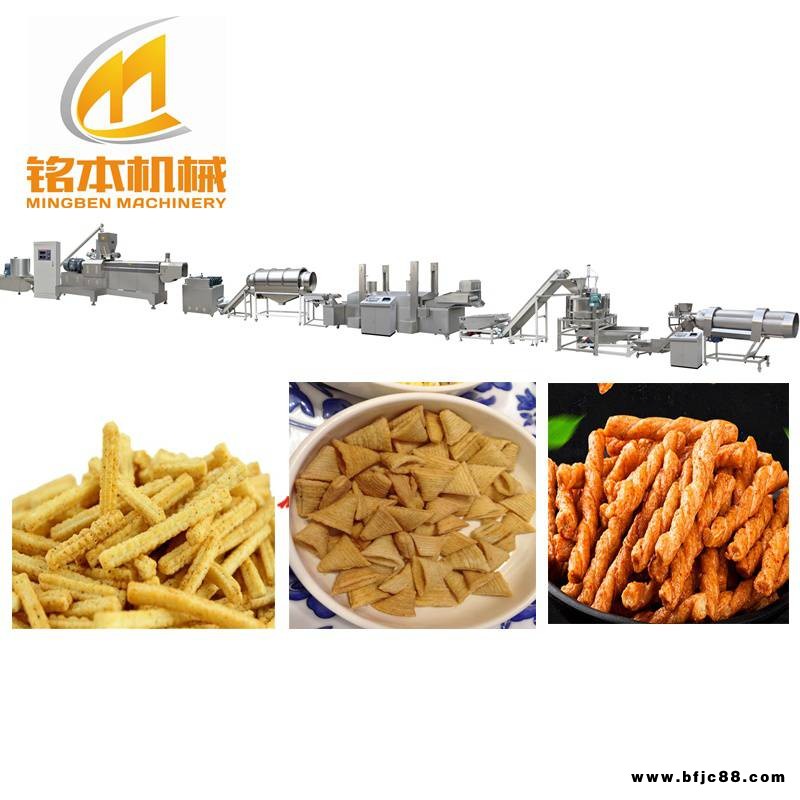 妙脆角沙拉條鍋巴小麻花魷魚(yú)卷油炸面食膨化食品生產(chǎn)線