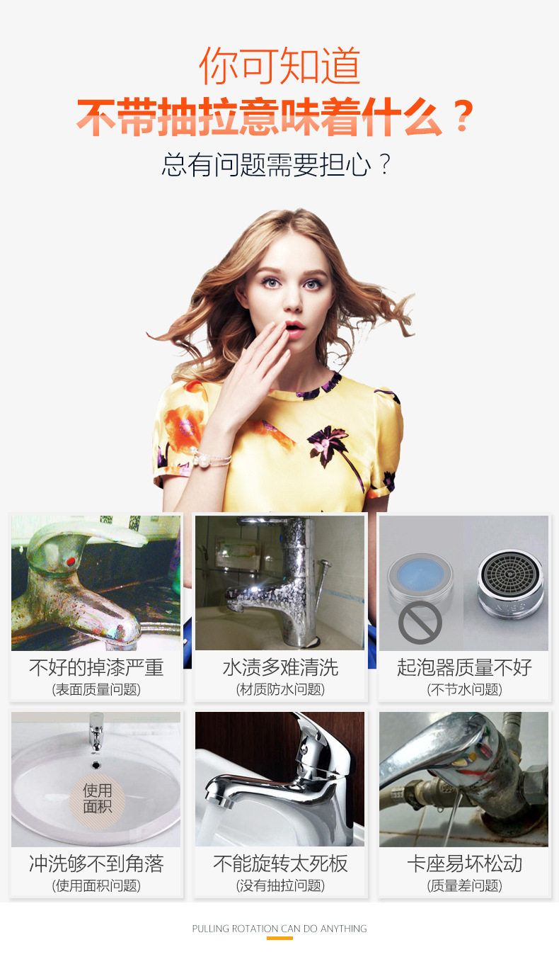 抽拉式水龍頭冷熱洗臉盆衛生間全銅黑色單把單控伸縮洗手盆水龍頭示例圖1